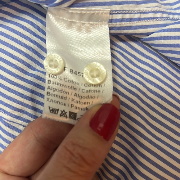 Lacoste Mens Button Down Short Sleeve Stripe Shirt - Picture 5 of 5